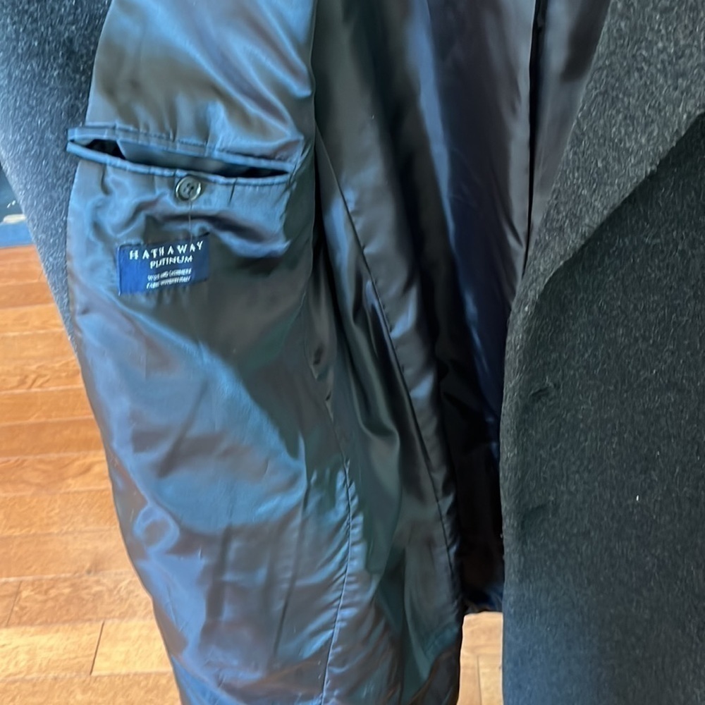 Wool & cashmere Hathaway Platinum black coat men’s - Picture 10 of 10